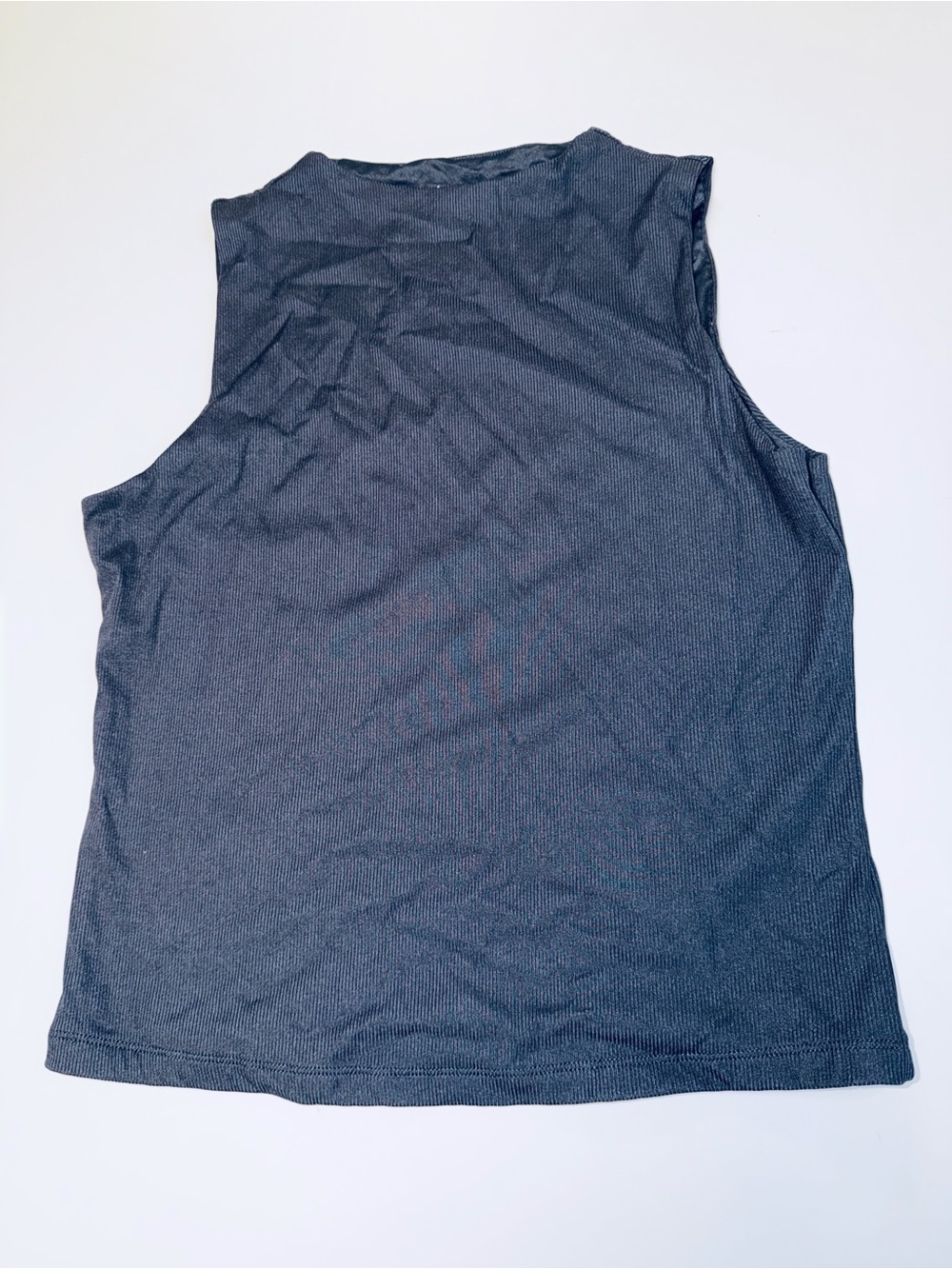 Tahari Black Ribbed Sleeveless Knit Top